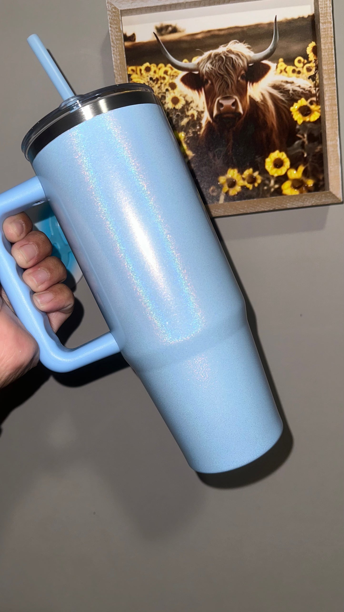30oz Shimmer Baby Blue Tumbler