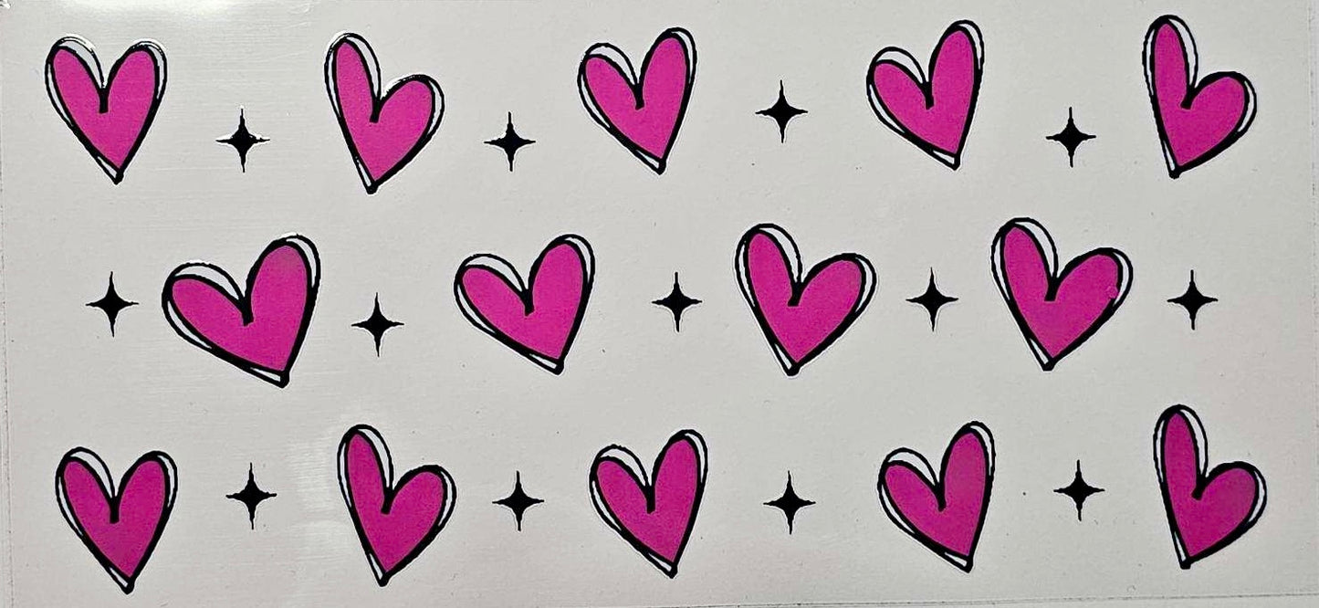 Pink & Black Hearts