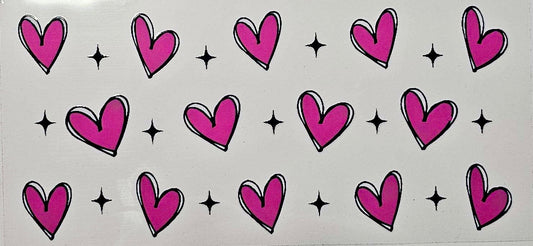Pink & Black Hearts