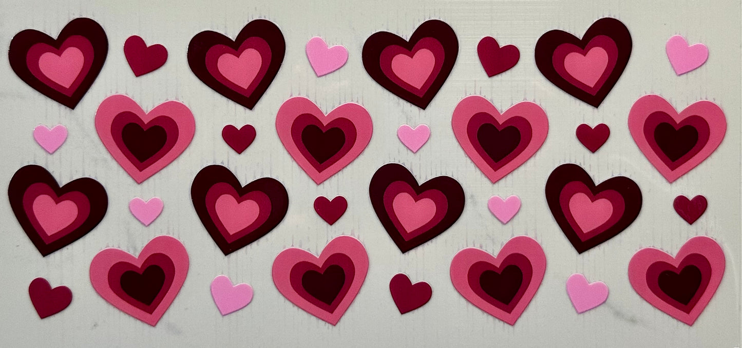 Pink & Dark Pink Hearts