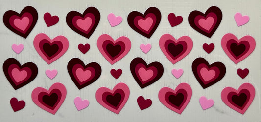 Pink & Dark Pink Hearts