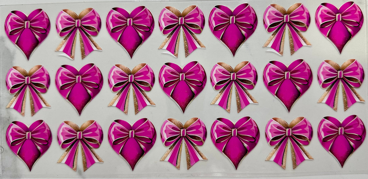 Pink and Gold Hearts & Bows