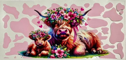 Pink Cow Mama and Baby