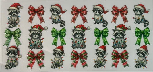 Christmas Raccoon and Bows