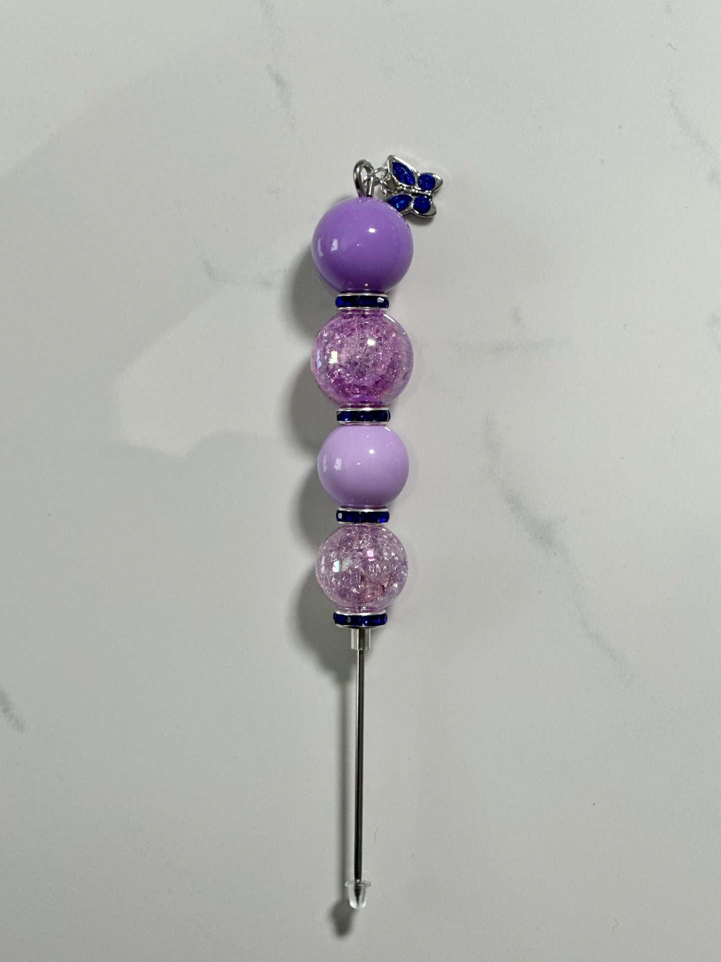 Purple & Blue Pokey Tool with Butterfly Charm