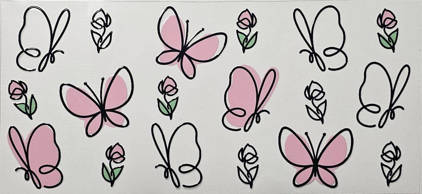 Pink and Black Butterflies