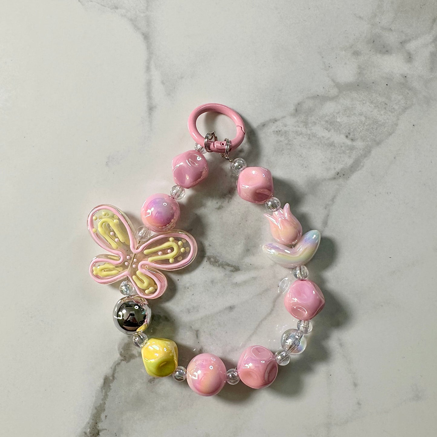 Pink Butterfly Keychain