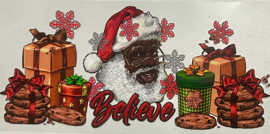 Believe Black Santa Design