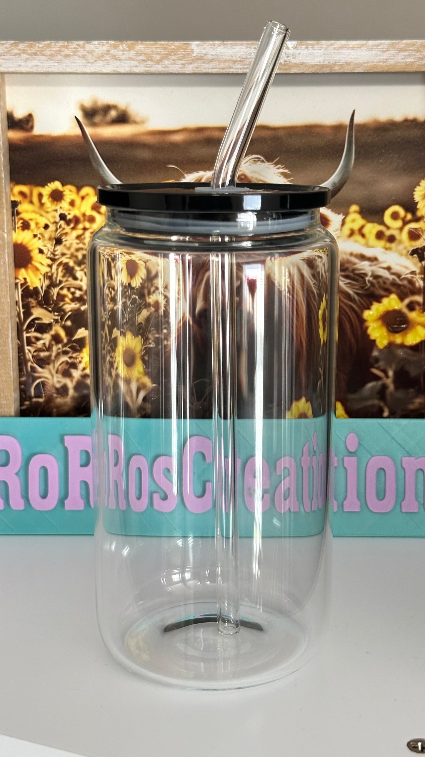16oz Clear Glass Cup(Decal Only)