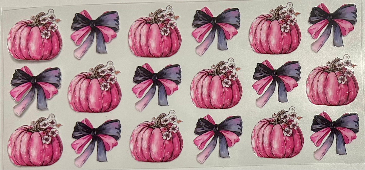 Pink Bows and Pumpkins Design