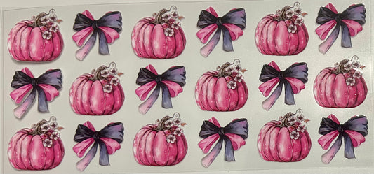 Pink Bows and Pumpkins Design