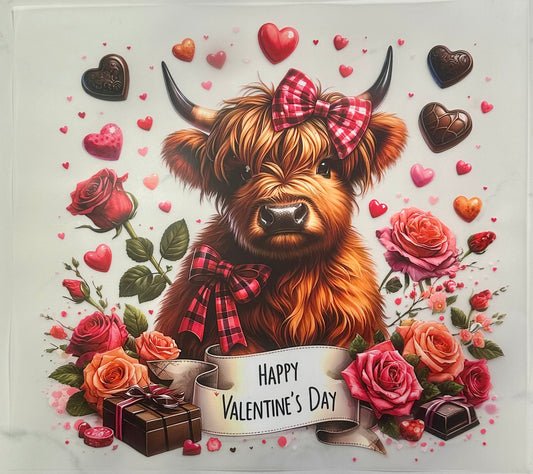 Highland Cow Happy Valentines Day