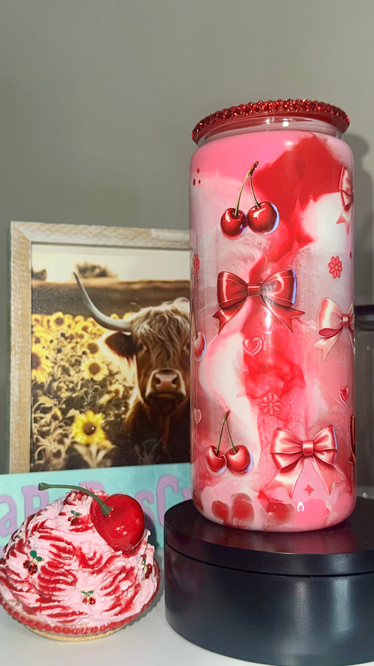Cherry Swirl Paint Cup with Cherry Scented Whipped Lid