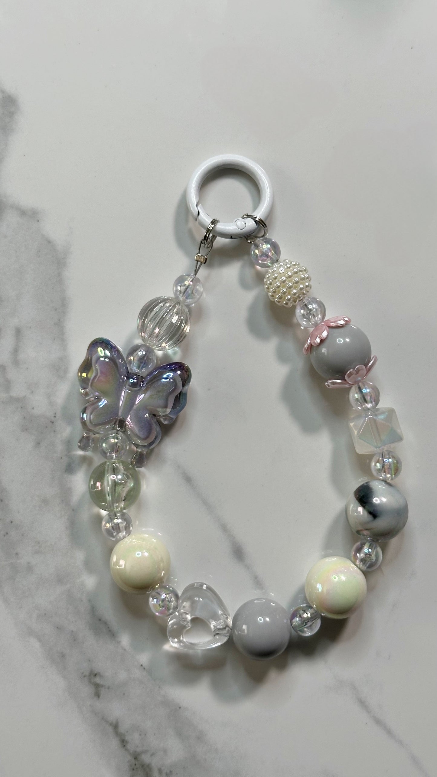 Grey Butterfly Keychain