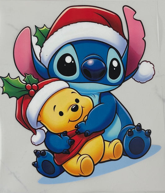 Santa Stich and Winnie