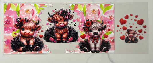 Heart Highland Cow Design with Lid Wrap Design