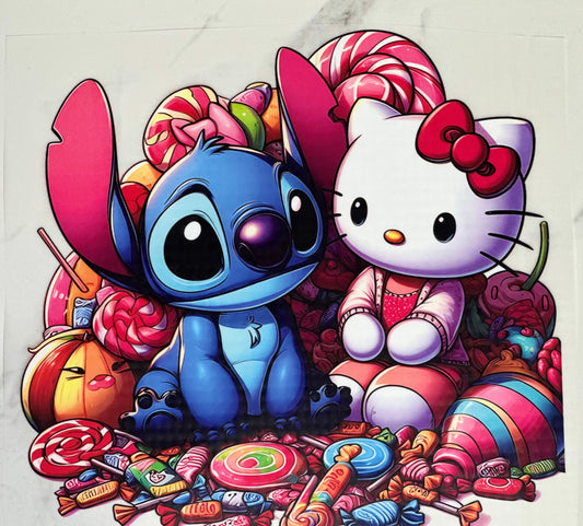 Stitch and Hello Kitty DTF