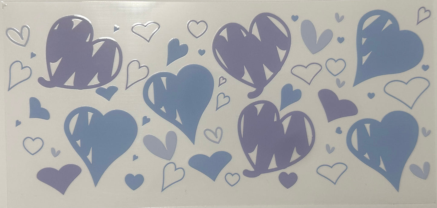 Purple and Blue Hearts