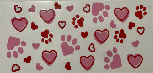 Pink Paws and Hearts