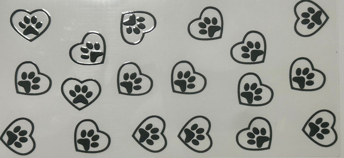 Black Dog Paws and Hearts