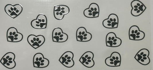 Black Dog Paws and Hearts