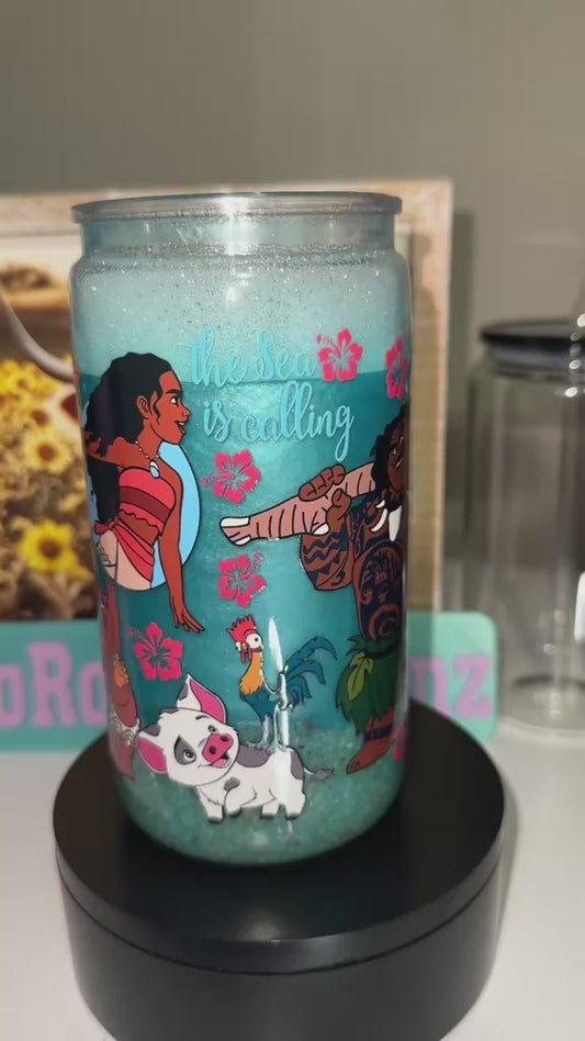 16oz Acrylic Beach Snowglobe Tumbler
